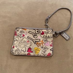 Coach Poppy Heart Wristlet